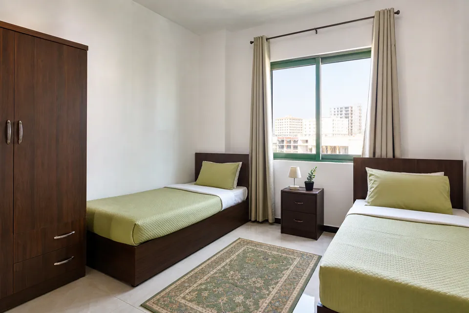Shared room with two single beds